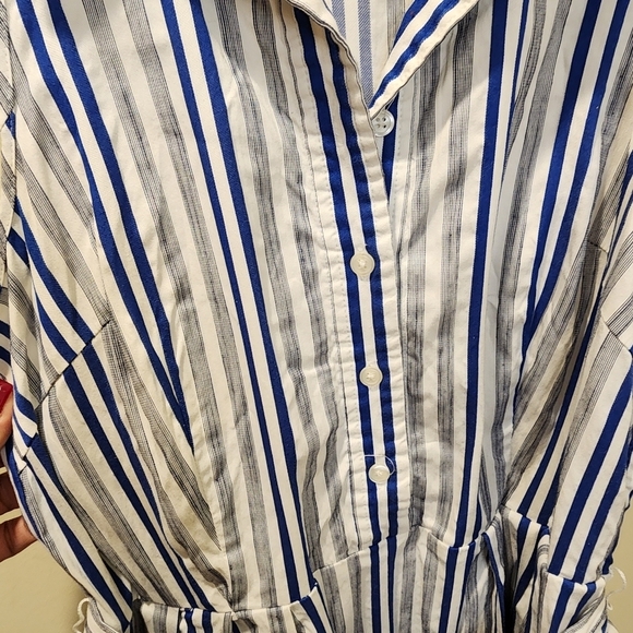 MILLY Stripes Casual half buttons dress size 8 - Picture 4 of 15